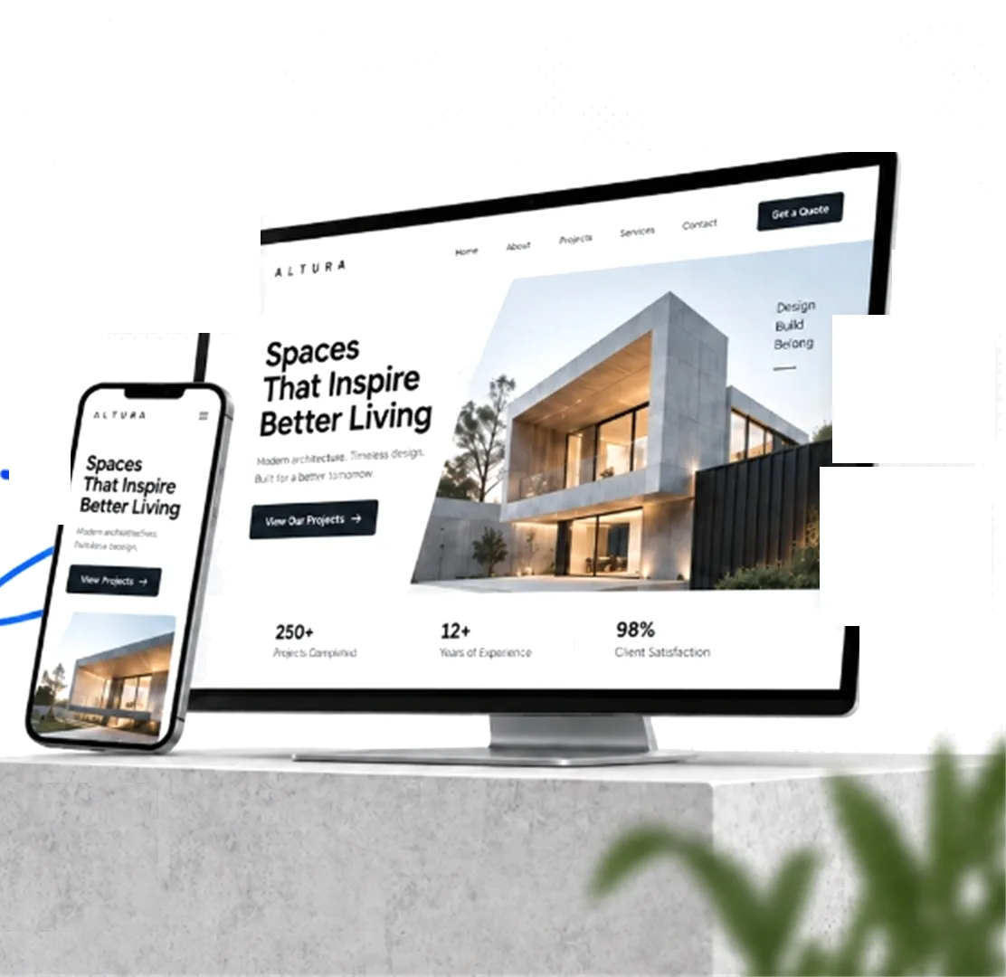 Website on desktop and mobile